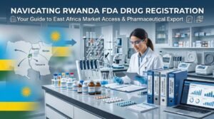 Rwanda FDA drug registration process infographic