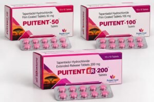 PUITENT tapentadol 50 mg and 100 mg film-coated and 200 mg ER tablets, cartons with blister strips